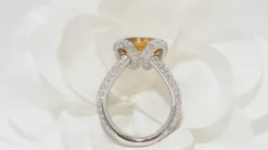 Bague en Or blanc, Citrine et Diamants