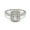 Bague en or blanc, diamants