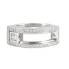 Bague en or blanc, diamant mobile