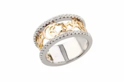 Bague en or blanc, diamants naturels