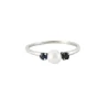 Bague en or blanc, diamants & perle