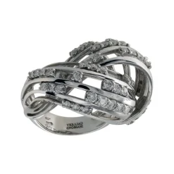 Bague en or blanc, diamants naturels