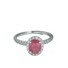 Bague en or blanc diamants et rubis