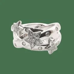 Bague en or blanc diamants