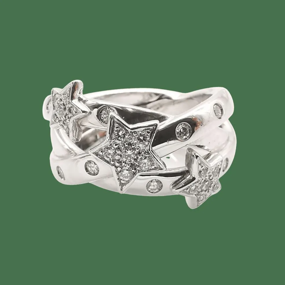 Bague en or blanc diamants