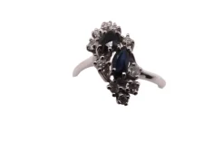 Bague en or blanc Diamants et Saphirs