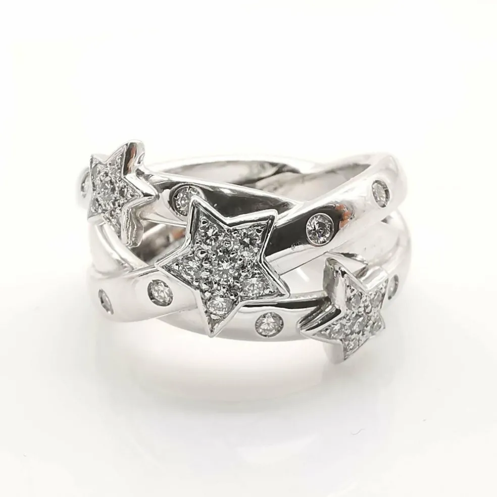 Bague en or blanc diamants