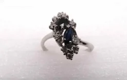 Bague en or blanc Diamants et Saphirs