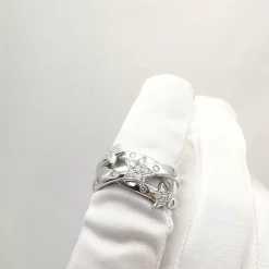 Bague en or blanc diamants