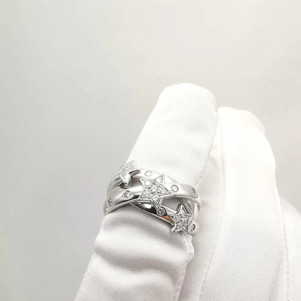 Bague en or blanc diamants