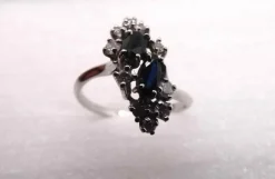 Bague en or blanc Diamants et Saphirs