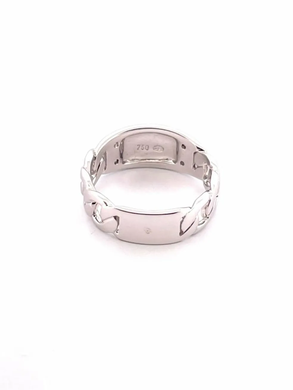 Bague en or blanc, diamants