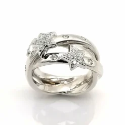 Bague en or blanc diamants