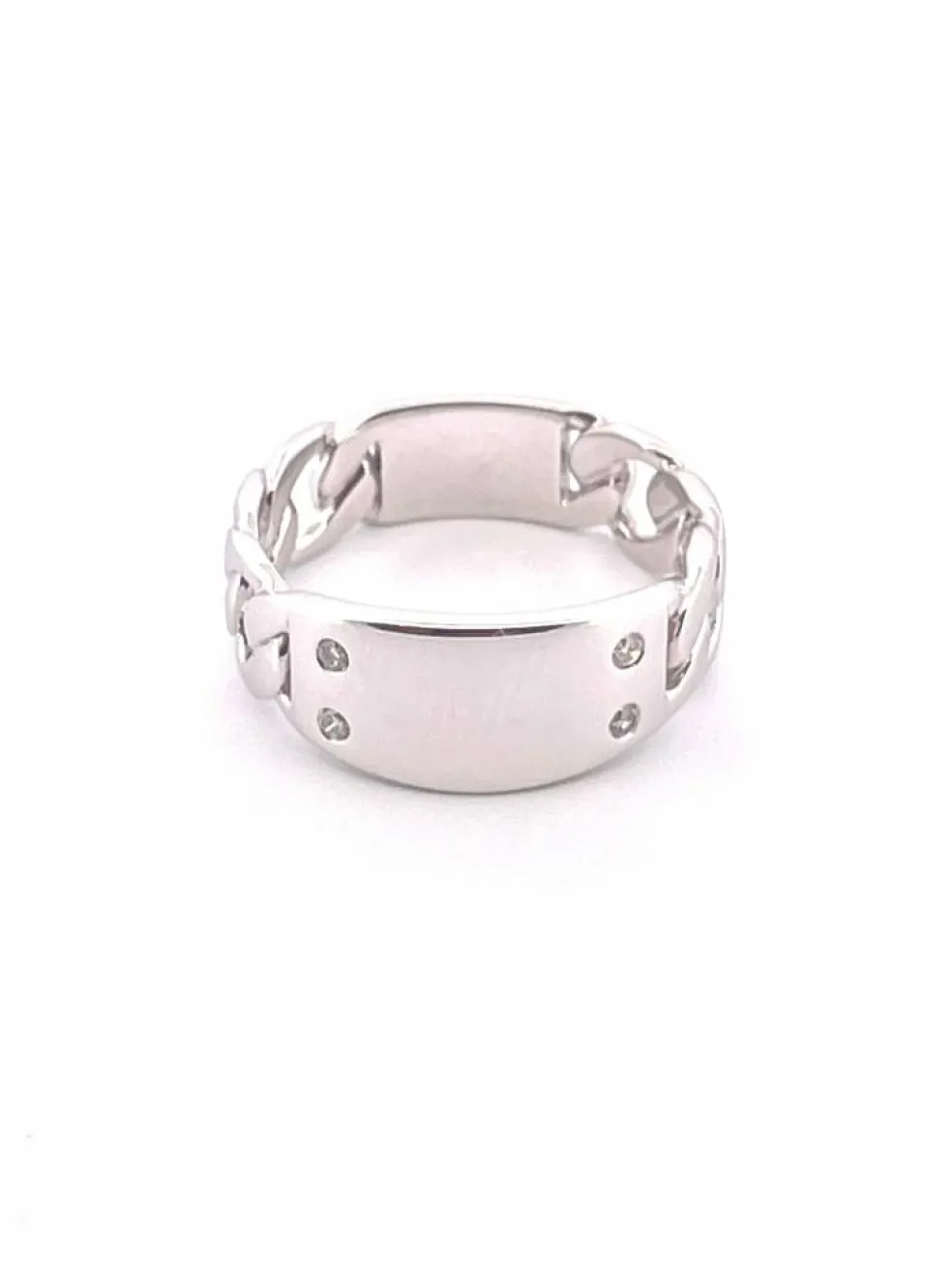 Bague en or blanc, diamants