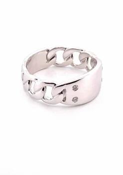 Bague en or blanc, diamants