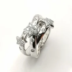 Bague en or blanc diamants