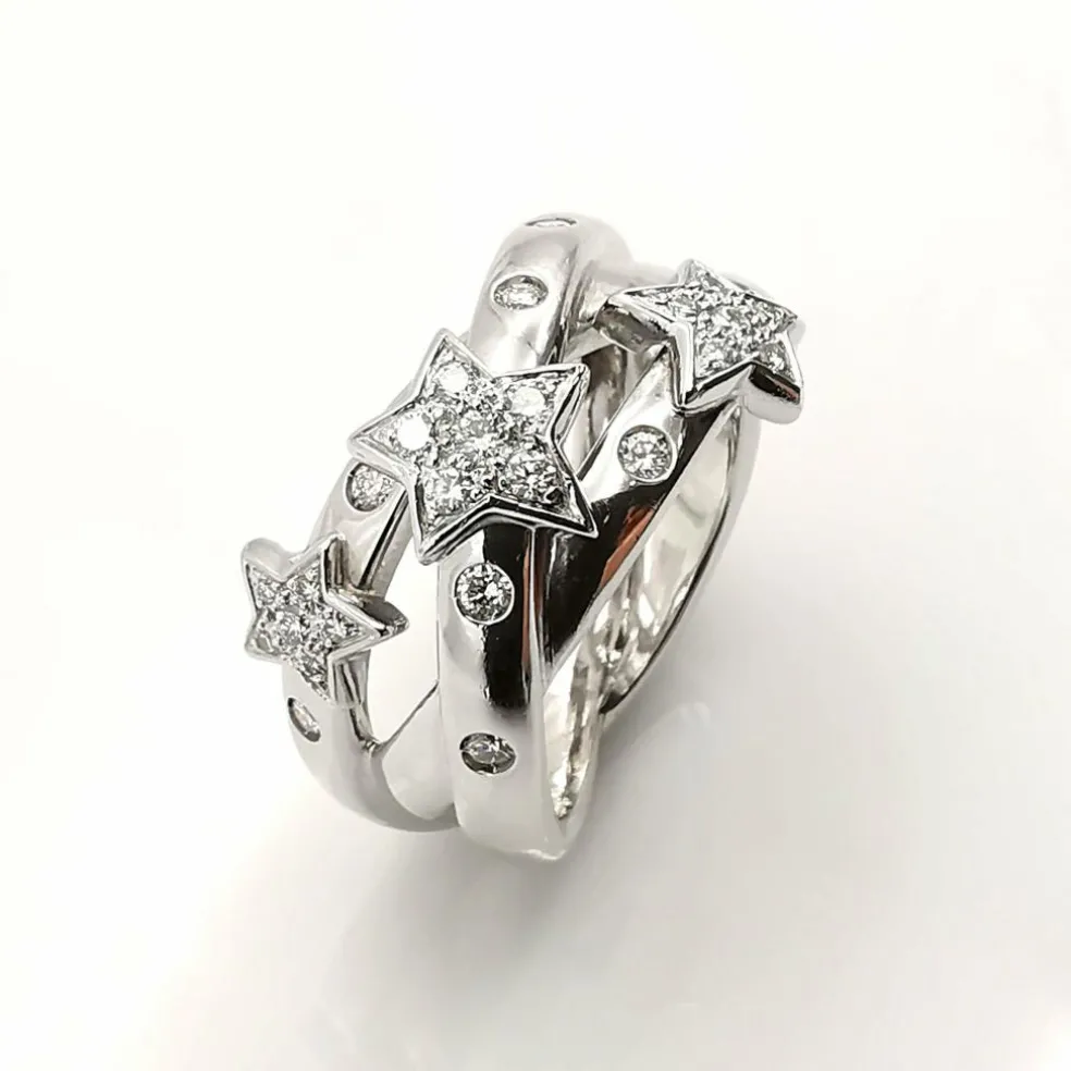 Bague en or blanc diamants