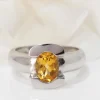 Bague en Or blanc et Citrine