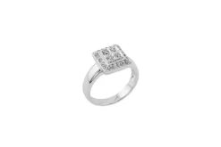 Bague en or blanc et diamants