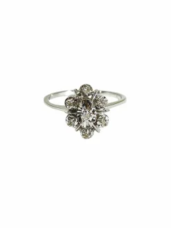 Bague en or blanc et diamants