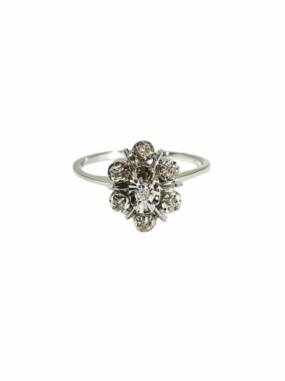 Bague en or blanc et diamants