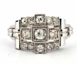Bague en or blanc et diamants