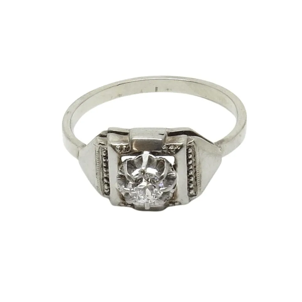 Bague en or blanc et diamant