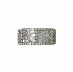 Bague en or blanc et diamants