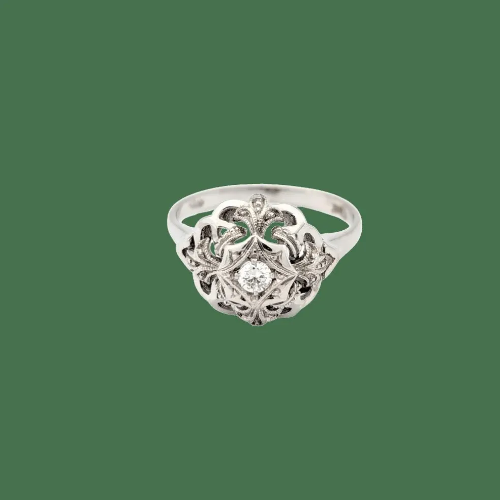 Bague en or blanc et diamant