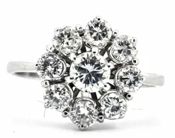 Bague en or blanc et diamants