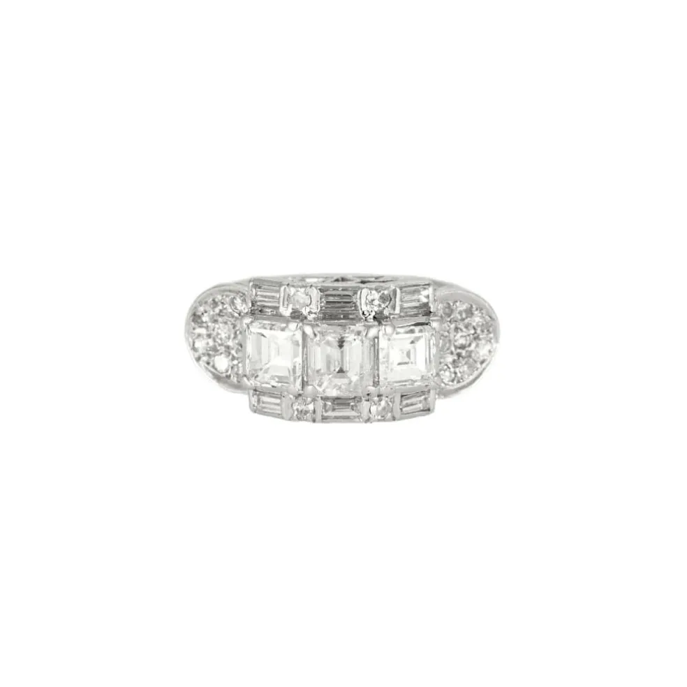 Bague en or blanc et diamants