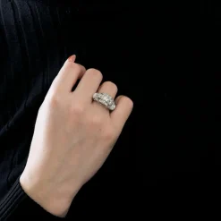 Bague en or blanc et diamants