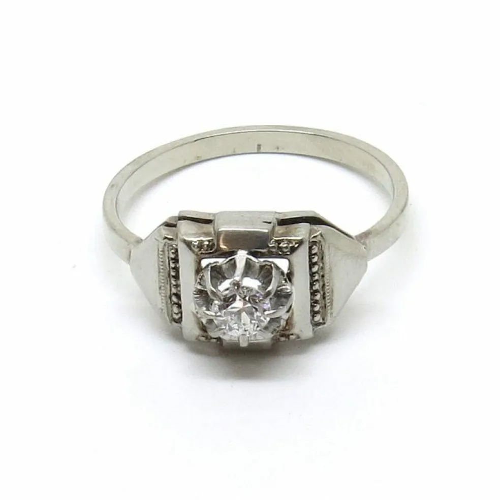Bague en or blanc et diamant