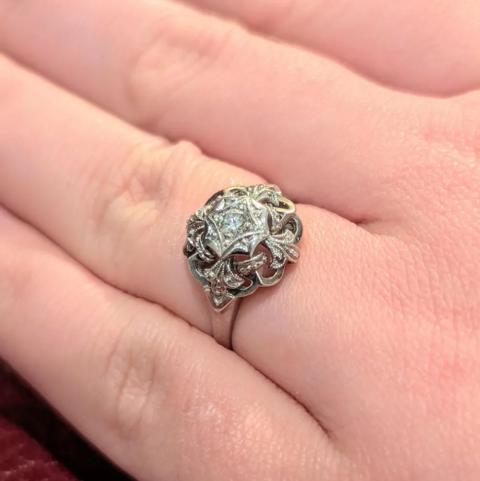Bague en or blanc et diamant
