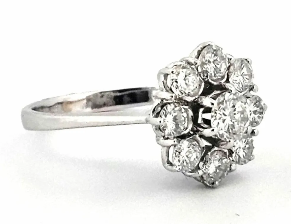 Bague en or blanc et diamants