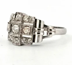 Bague en or blanc et diamants