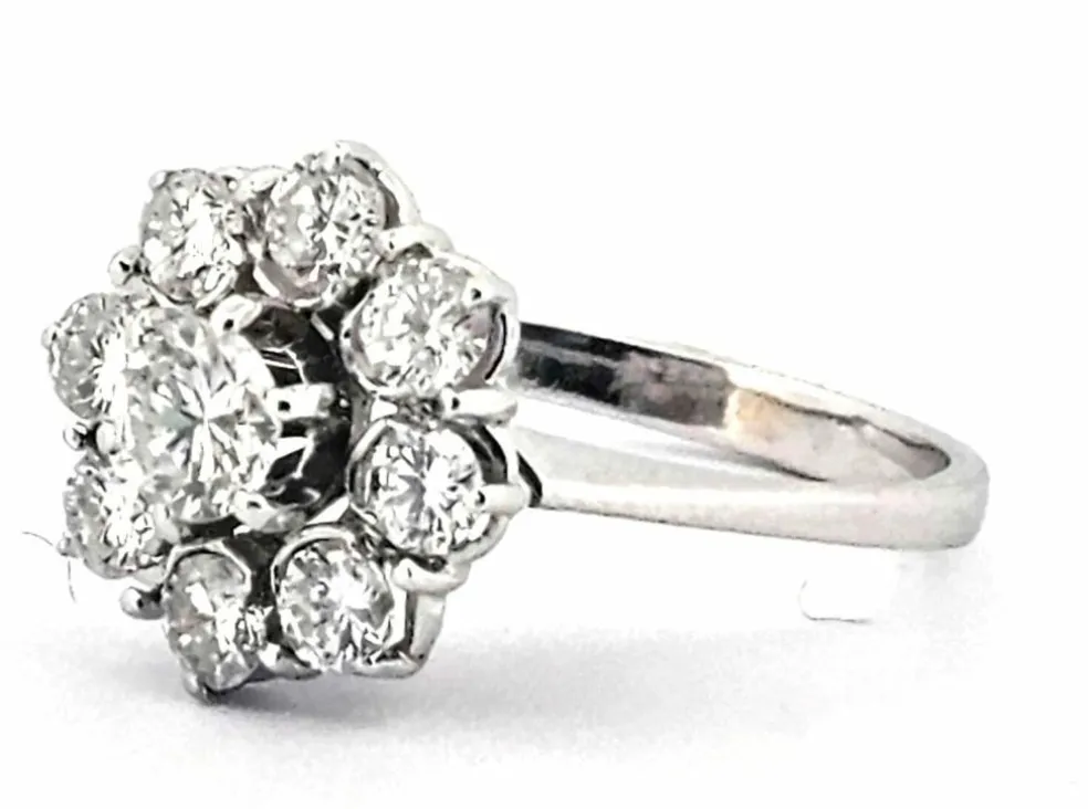 Bague en or blanc et diamants