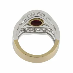 Bague en or blanc et jaune avec rubis et diamants