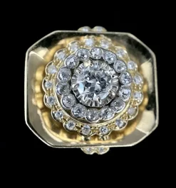 Bague en or blanc et jaune sertie de 1,80 carats de diamants