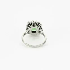 Bague en or blanc 18K (750 millièmes) et tourmaline verte