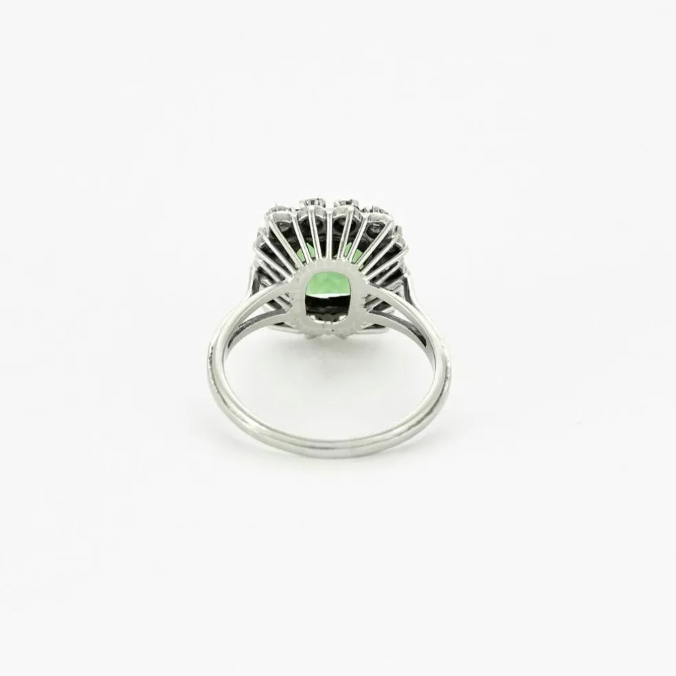 Bague en or blanc 18K (750 millièmes) et tourmaline verte
