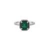 Bague en or blanc, émeraude & diamants