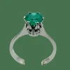 Bague en or blanc, Émeraude naturelle de Colombie