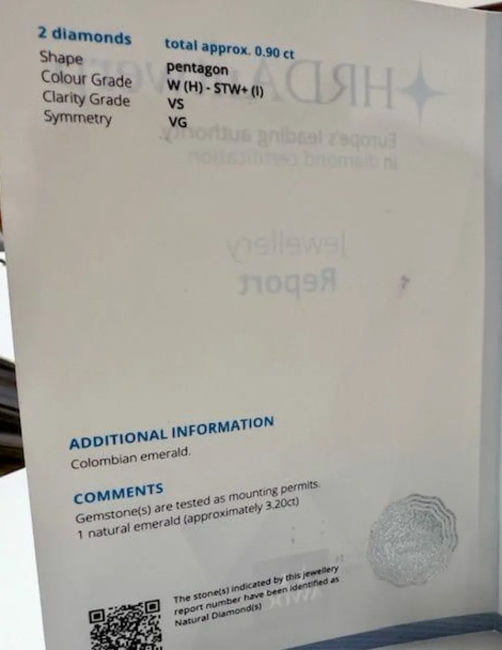 Bague en or blanc, émeraude et diamants du XXe siècle avec certificat de laboratoire