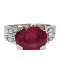 Bague en Or Blanc Rubis & Diamants