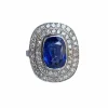 Bague en or blanc saphir et diamants