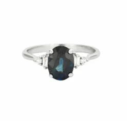 Bague en or blanc Saphir et diamants