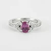 Bague en Or Blanc, saphir & diamants
