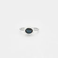Bague en or blanc Saphir et diamants
