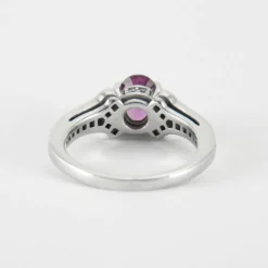 Bague en Or Blanc, saphir & diamants